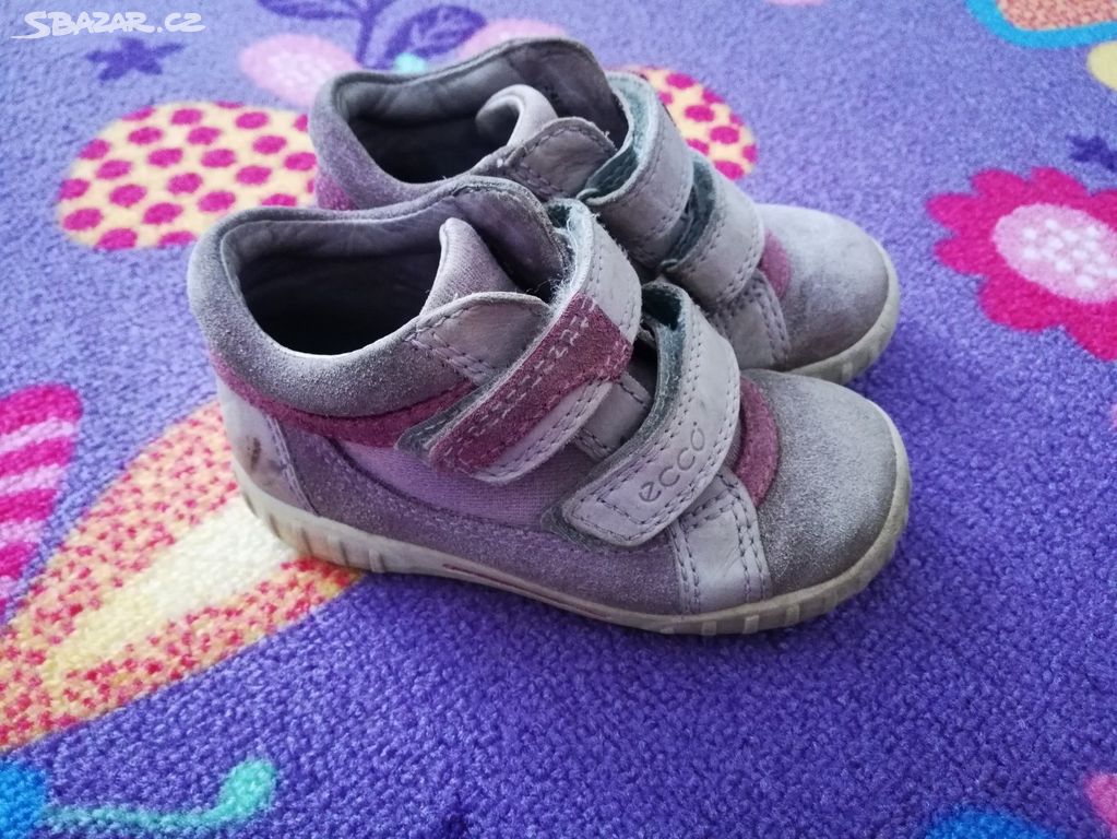Dívčí celoroční kožené boty Ecco vel.24 fialová