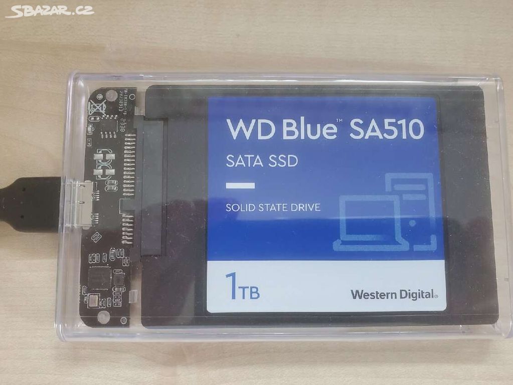 1TB SSD WD BLUE EXTERNÍ PRAKTICKY NOVÝ