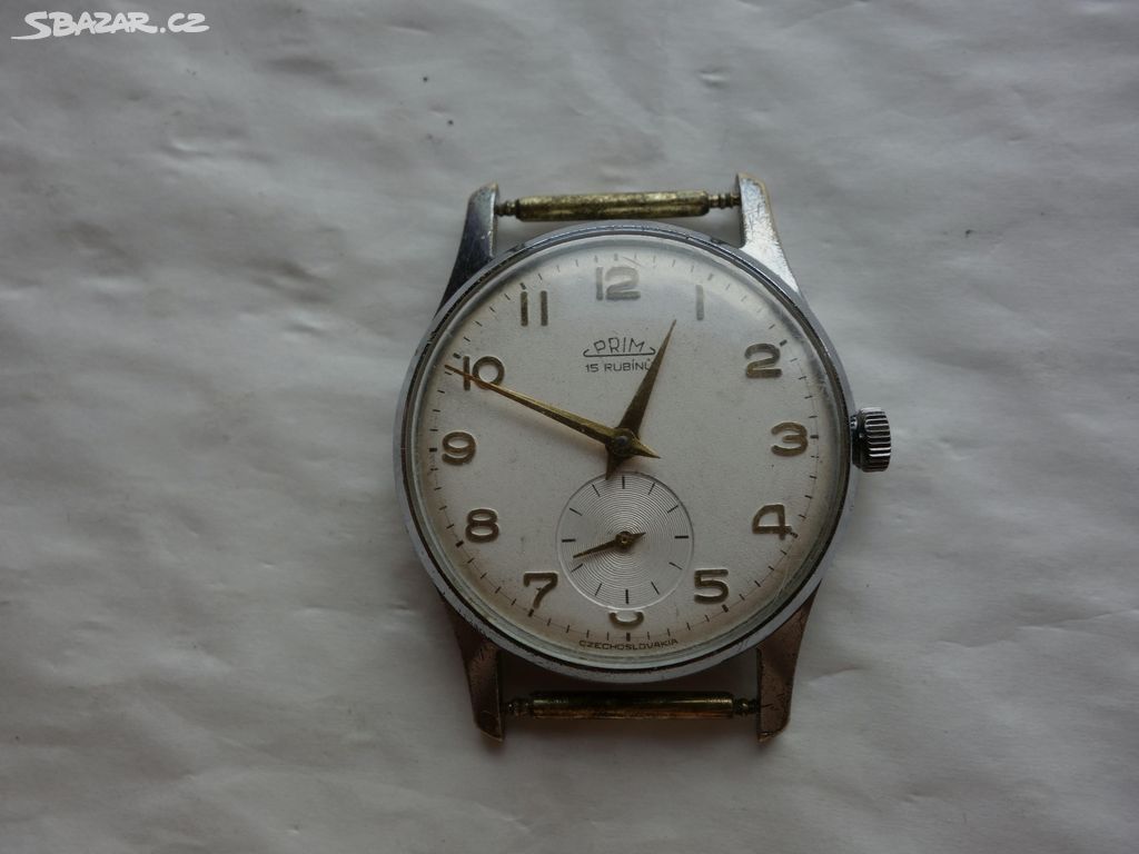 Staré ,funkční, mechanické hodinky Prim 15rubínů