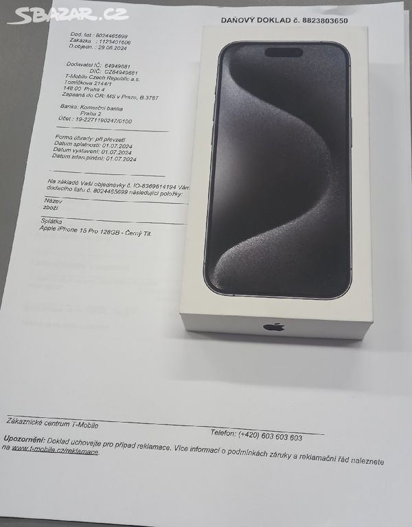 Prodam novy Apple iPhone 15 pro 128gb black