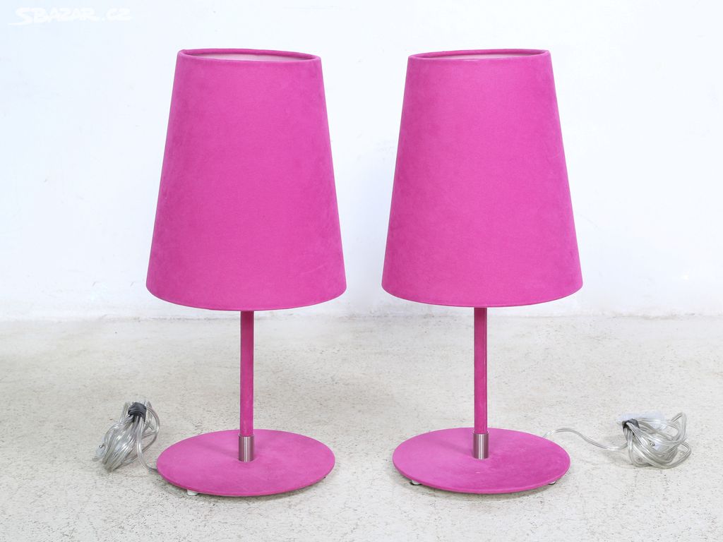 Stolní lampa Velvet Pop Pink - sametové stínidlo