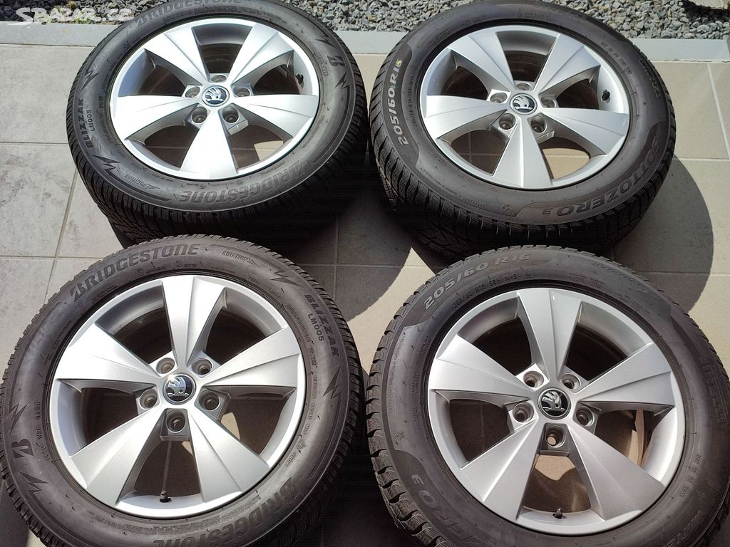 Originál ALU komplet ŠKODA 16" 5x112 ET46 pneu 2