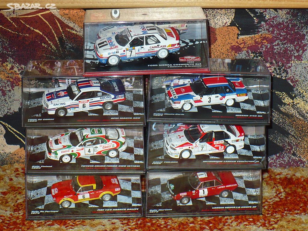 Modely rally Toyota, Opel, Nissan, Ford, Lancia ..