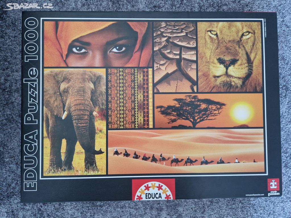 Puzzle Afrika zcela v pořádku vč. lepidla 1000 ks