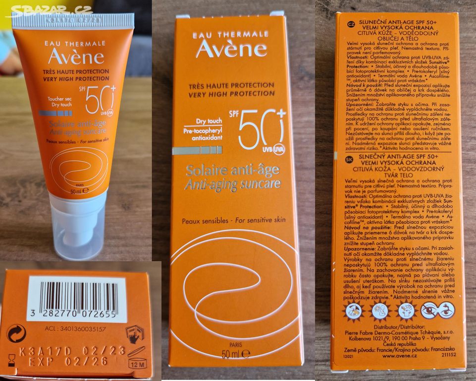 Avene Sluneční Anti-age SPF50+ 50 ml