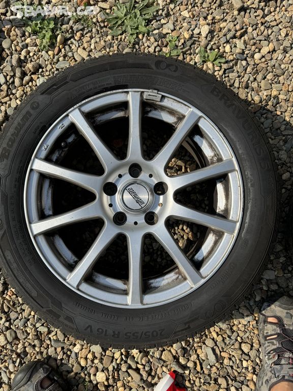 Prodám ALU kola 225 55 r16 5x112 letní pneu