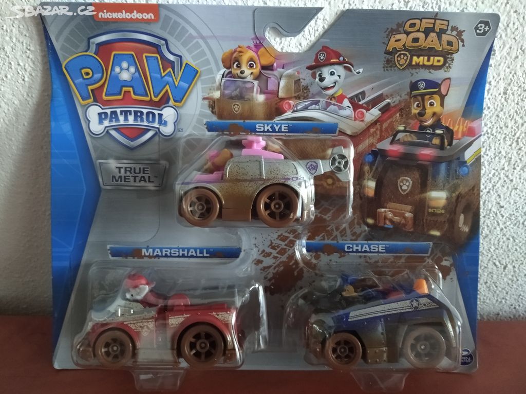 Sada 3 kovových autíček Paw Patrol NOVÁ