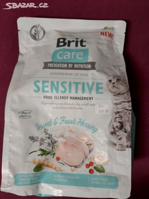 Brit Care Sensitive pro kočky-sleď a hmyz (2kg)