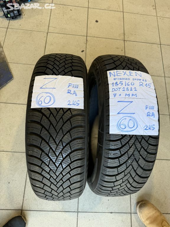 Zimní pneu NEXEN 185 60 R15, 90% 7mm 2ks