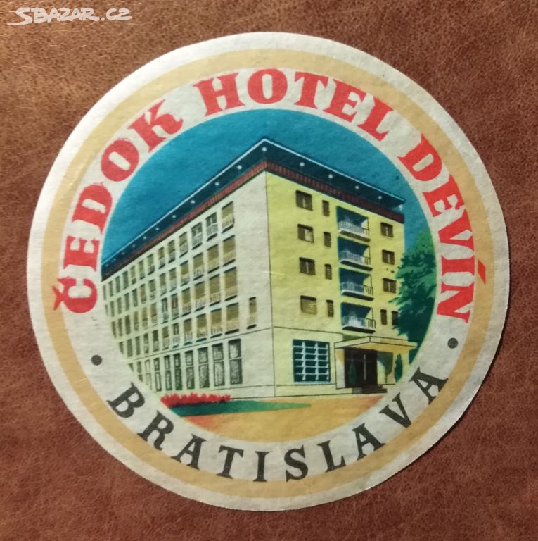 RETRO NÁLEPKA NA KUFR - HOTEL DEVÍN - BRATISLAVA