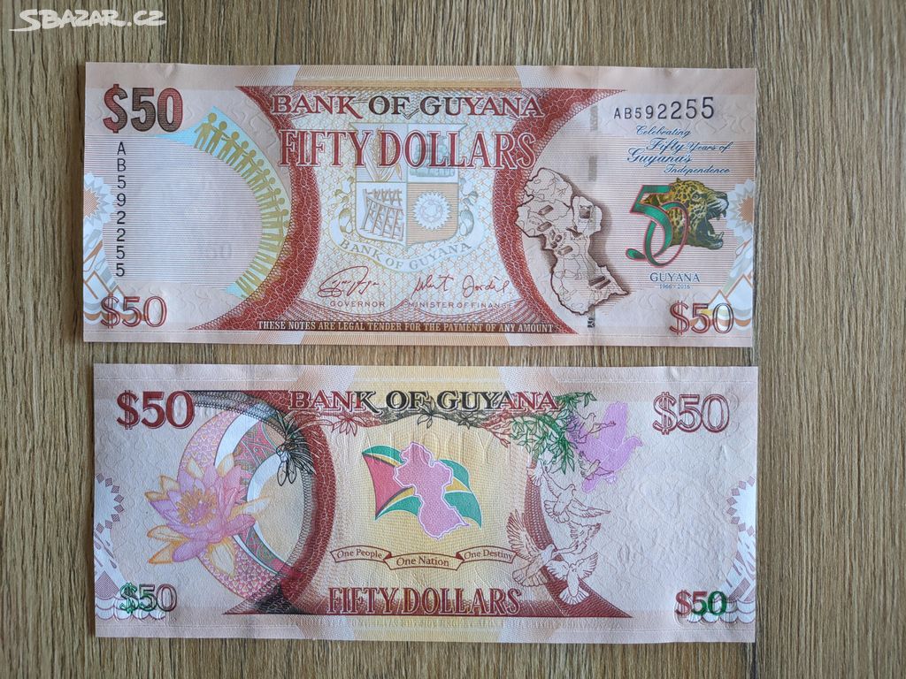 Guyana - 50 dollars - výroční bankovka