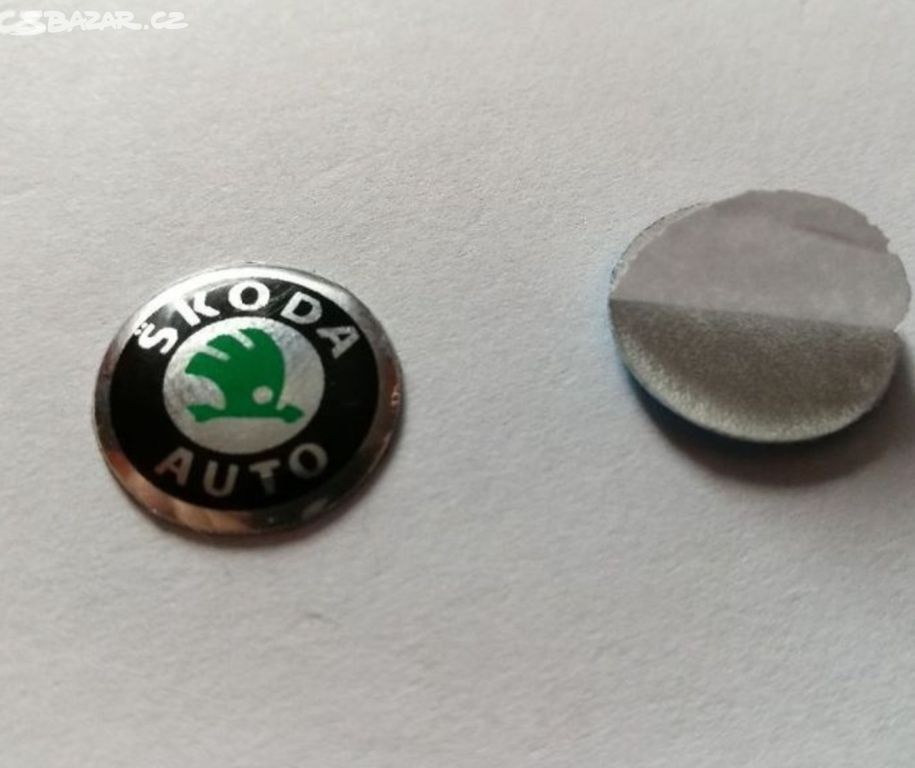 Nalepovací znak logo Škoda zelený 14mm na klíč.