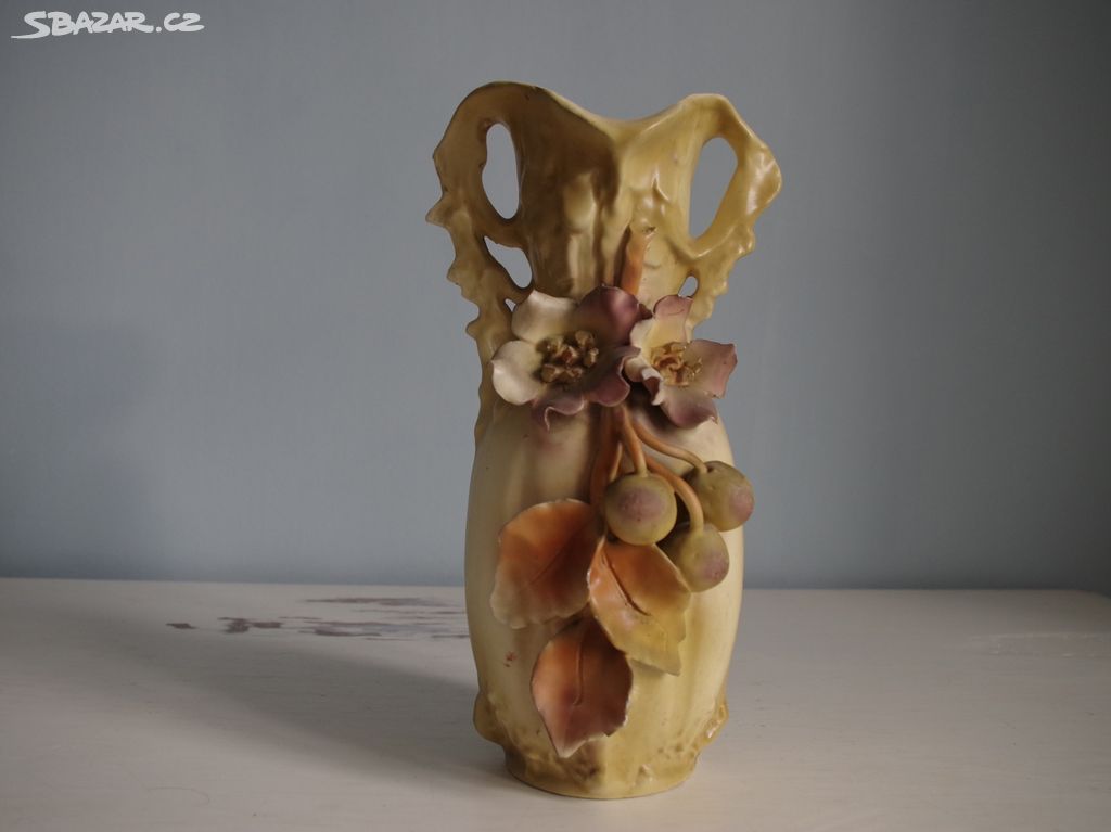 Royal Dux Kamenina Váza Secesní Porcelánová