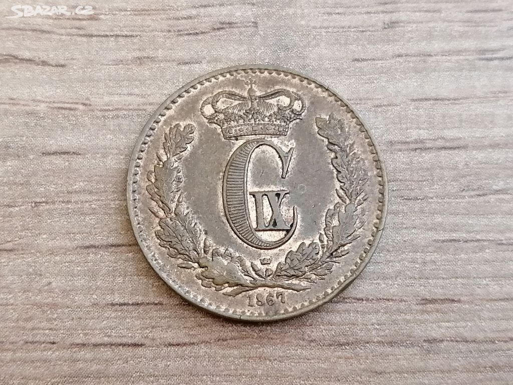 Mince 1 Skilling 1867 Dánsko král Kristián IX.
