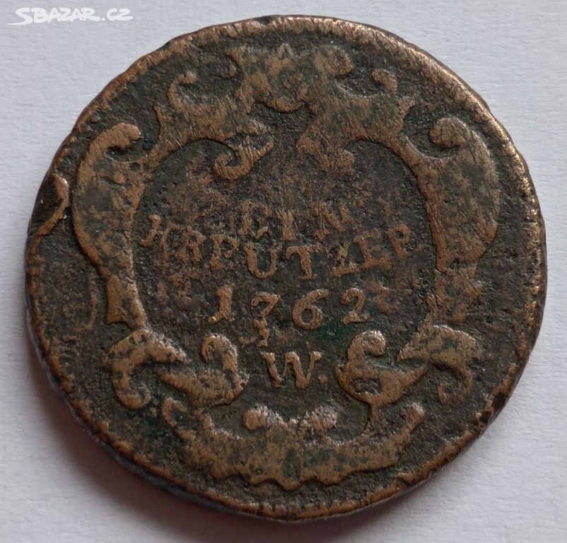Mince 1 krejcar 1762 W Marie Terezie