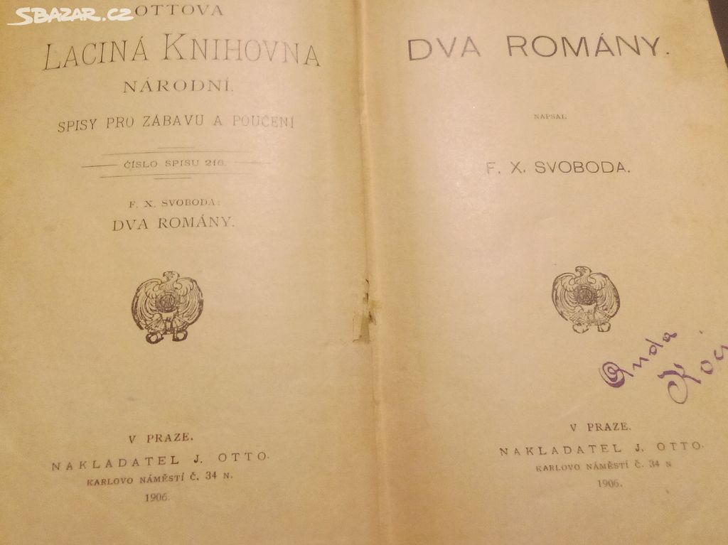 staré knihy z r. 1906, 1909 a 1933