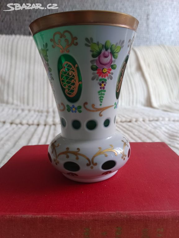 Stará skleněná váza Biedermeier