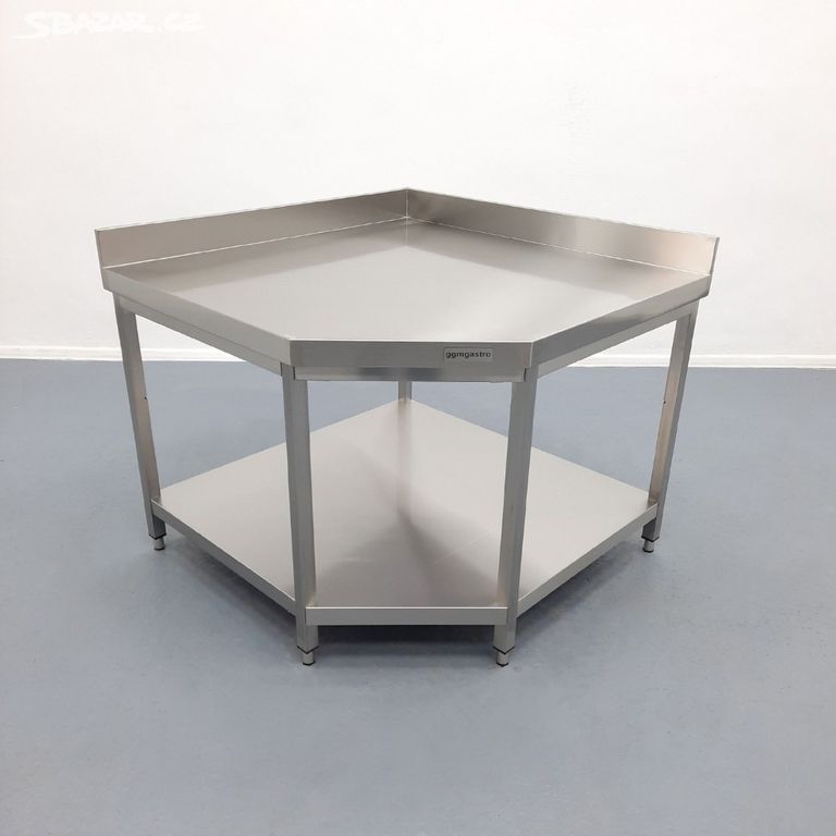 Rohový pracovní stůl z nerezové oceli - 1,15 x 0,8