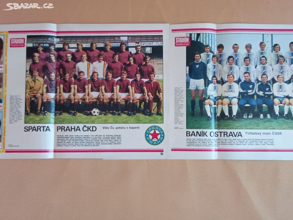 RETRO plakáty fotbal ČSSR 1976 cena za 12 ks