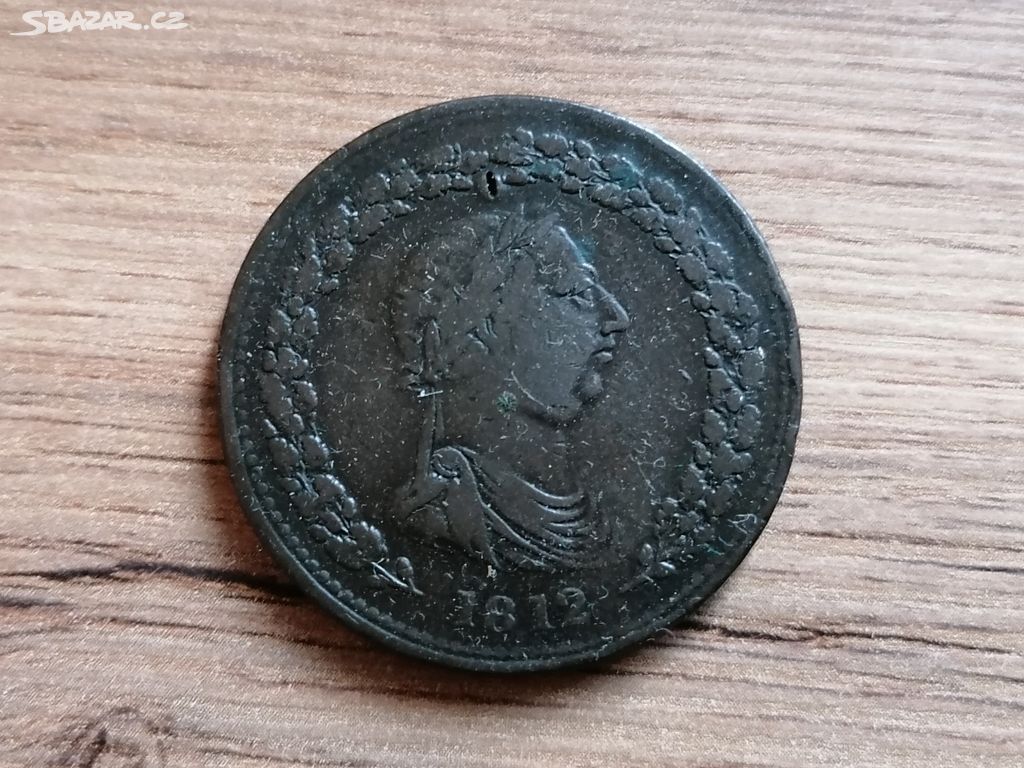 Kanada 1 Penny 1812 koloniální mince Lower Canada