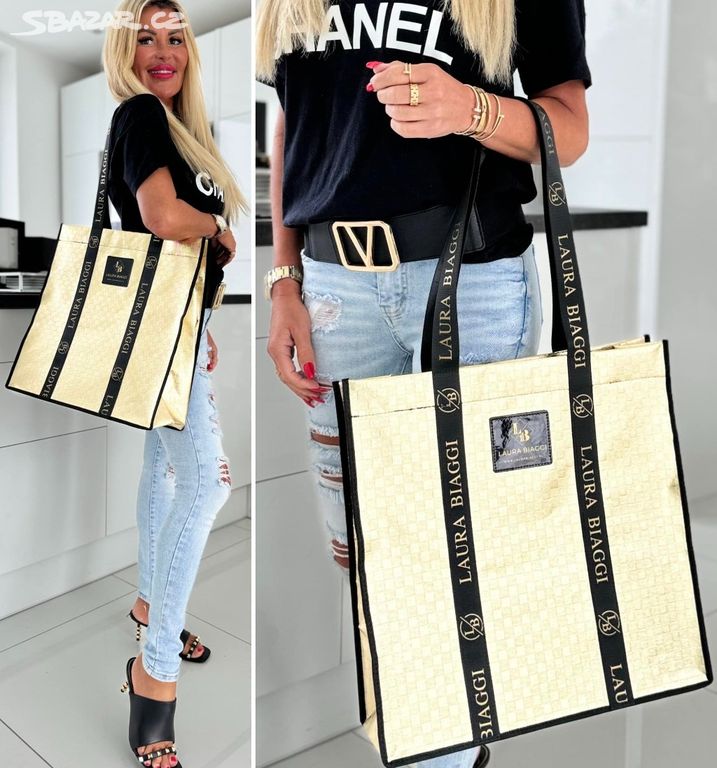 Shopper Bag dámská taška Laura Biaggi na zip