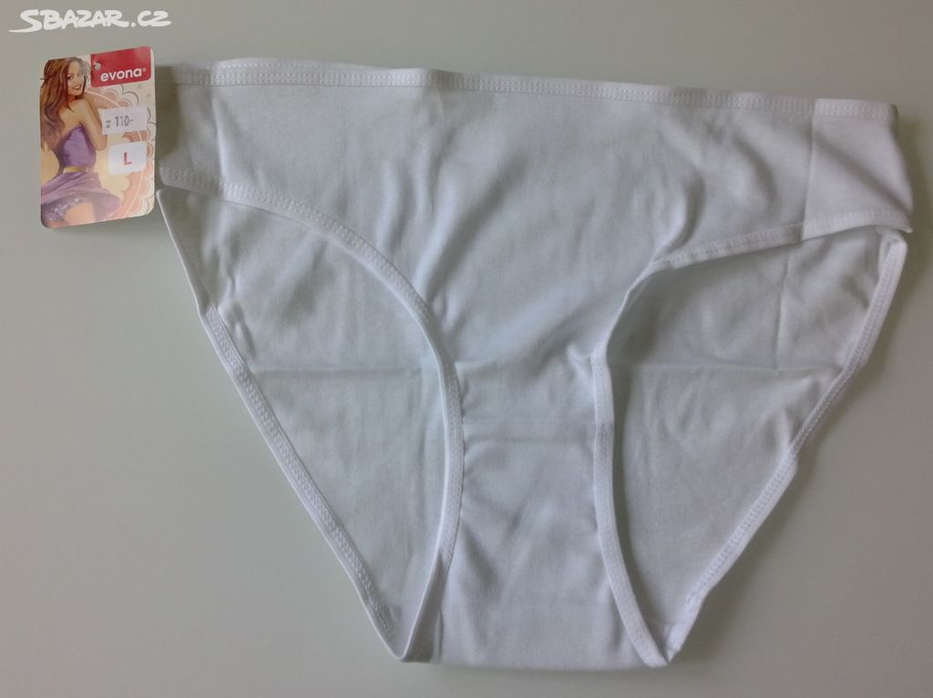 Bílé dámské bavlněné kalhotky velikost L