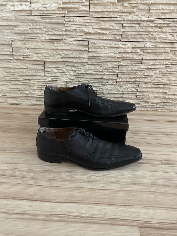Luxusní pánské kožené černé boty - vel. 46