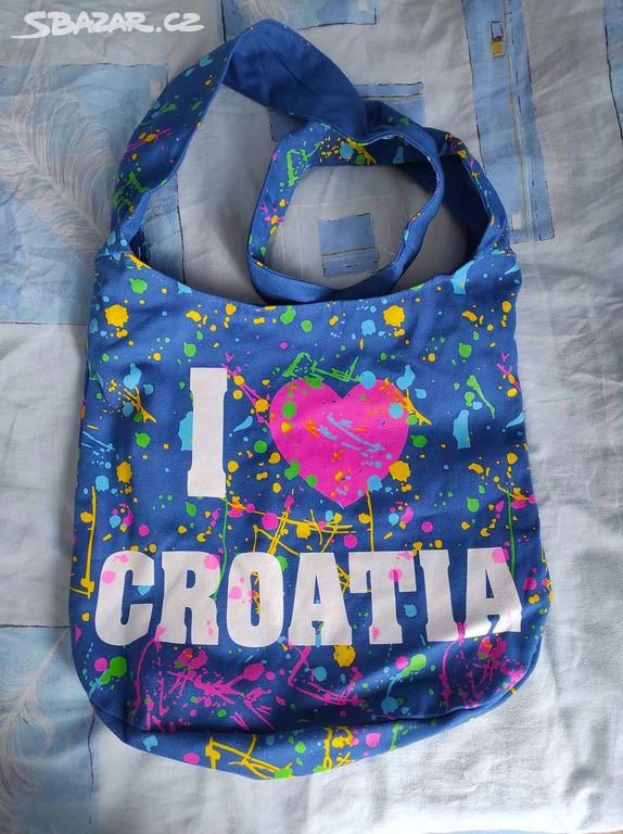 NOVÁ dámská modrá crossbody taška I love Croatia