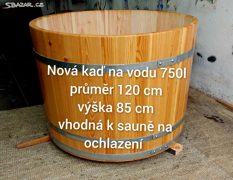 Nová káď na vodu 750l vhodná k sauně na ochlazení