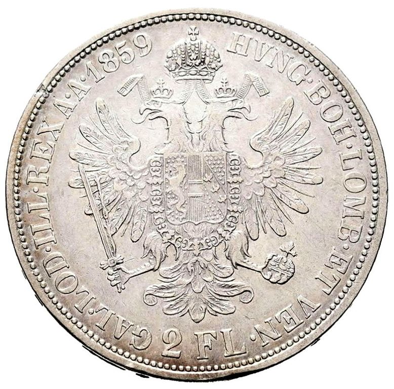 starožitná mince r. 1859 stříbro