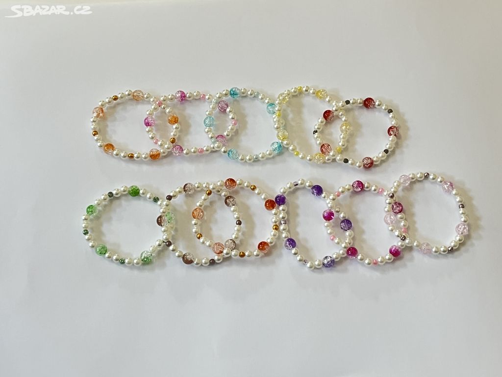 Náramek perličky a barevné korálky