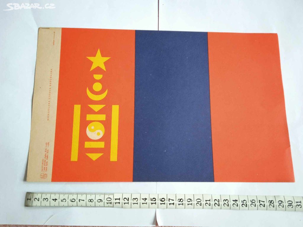 RETRO papírová vlajka Československo, Mongolsko