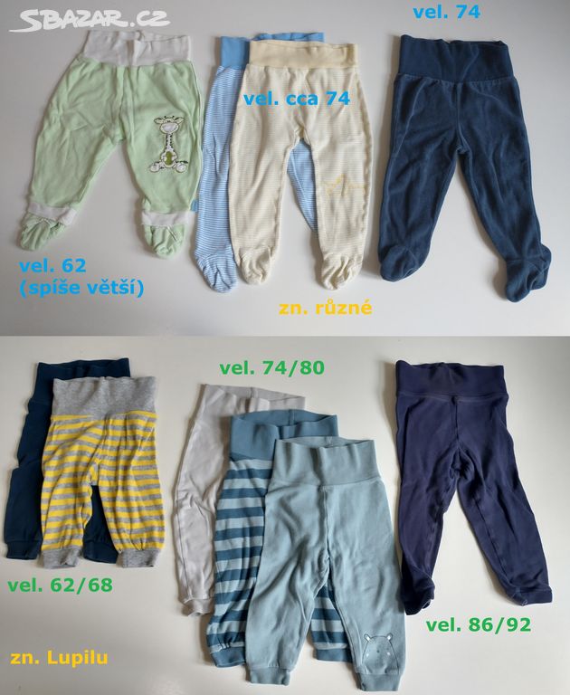 Polodupačky a kalhoty pro chlapečka vel. 62-92