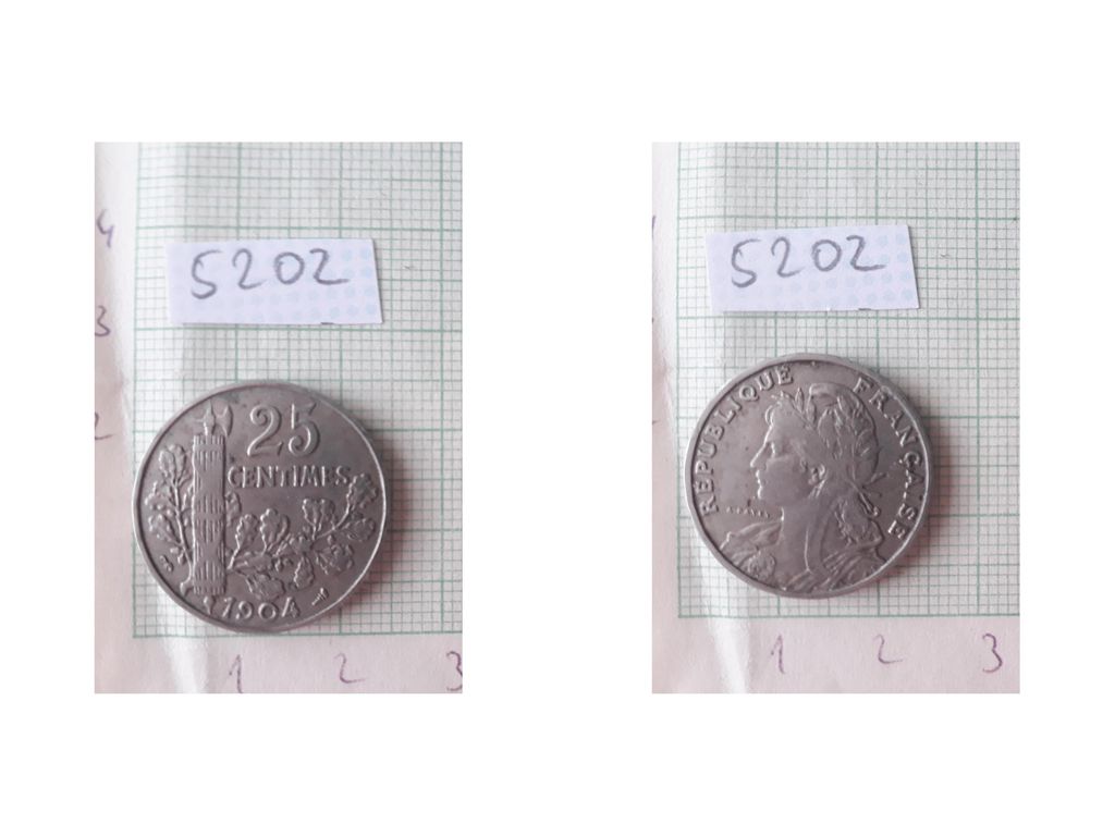 25 Centisimes 1904 (Francie) - stará mince