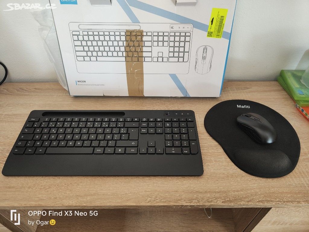 NOVÝ bezdrátový set klávesnice + myš + podložka