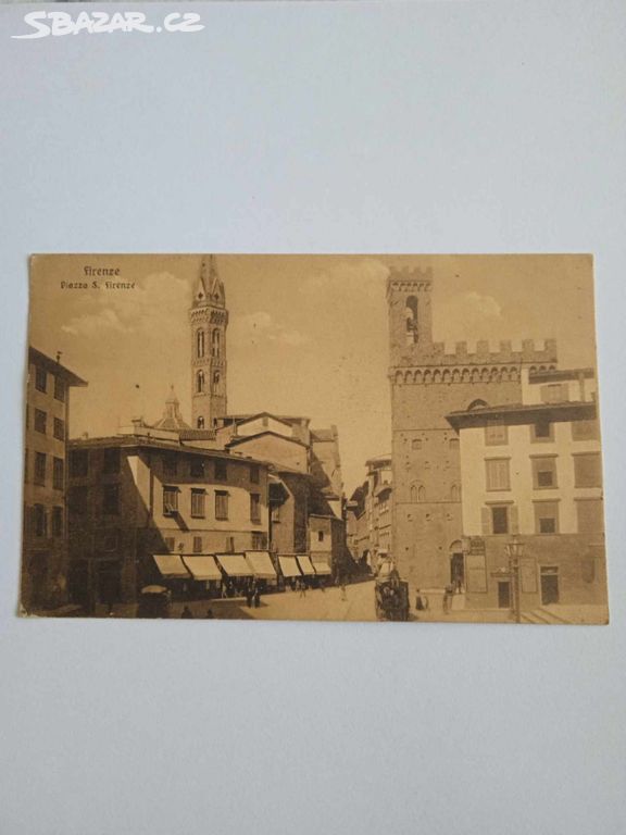 Firenze, starý pohled 1913, pohlednice, MF