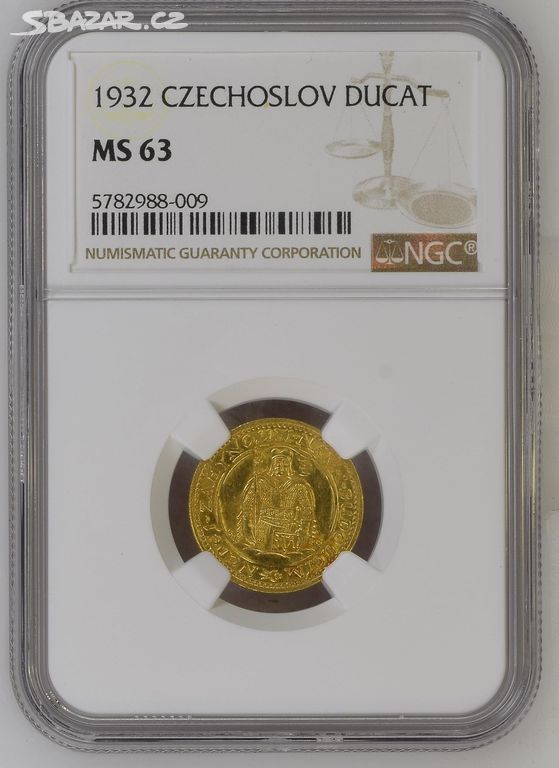 SVATOVÁCLAVSKÝ 1 DUKÁT 1932 - NGC - MS63