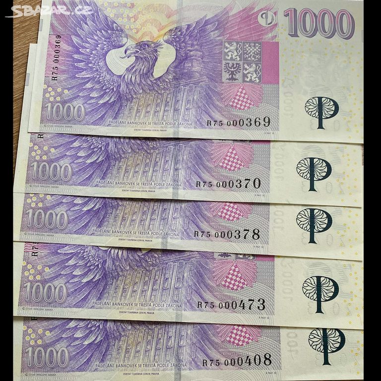 Bankovka 1000 Kč s přítiskem ČNB 2023 30 LET