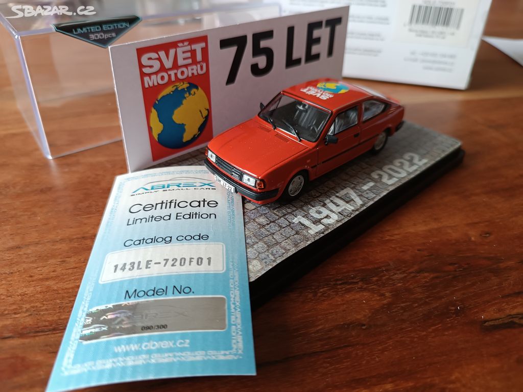 Abrex 1:43 Škoda Rapid 136 1987 Svět Motorů 75 Let