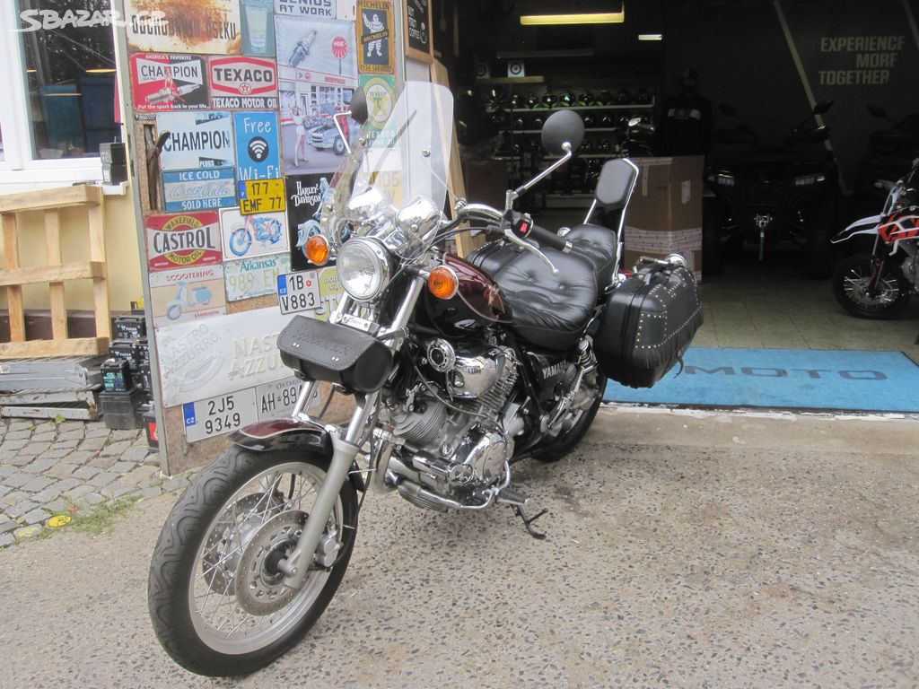 Yamaha XV 750 Virago s již vystavenou SPZ