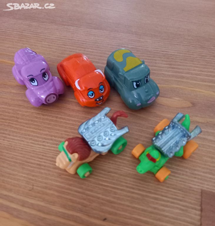 5ks Autíčka - zvířata z Kinder surprise