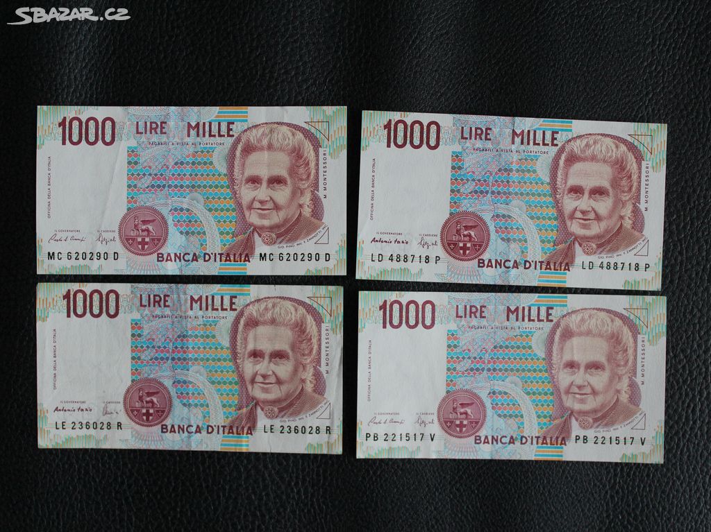 Itálie 4 X 1000 Lire Montessori