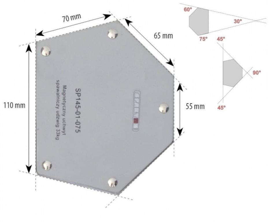 Magnetický úhelník 33kg Spartus