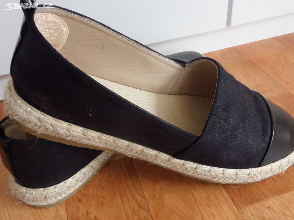 Černé zánovní Espadrilky vel. 40