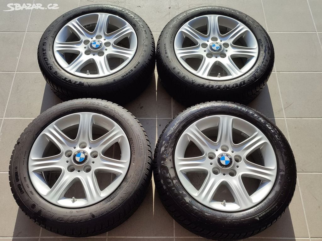 Originál ALU komplet BMW 16" 5x120 ET40 pneu 205