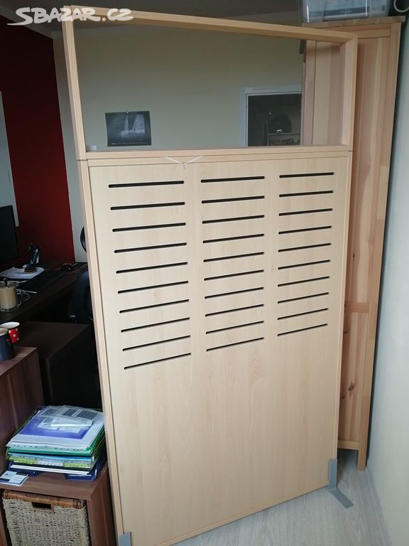 Paraván DUO 1m x 1.5m - buk + skleněný nádstavec