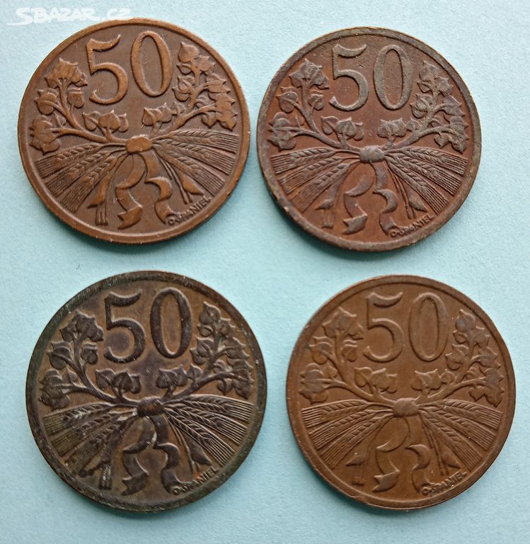 50 hal 1947, 1948, 1949 !!!, 1950 hezká patina !