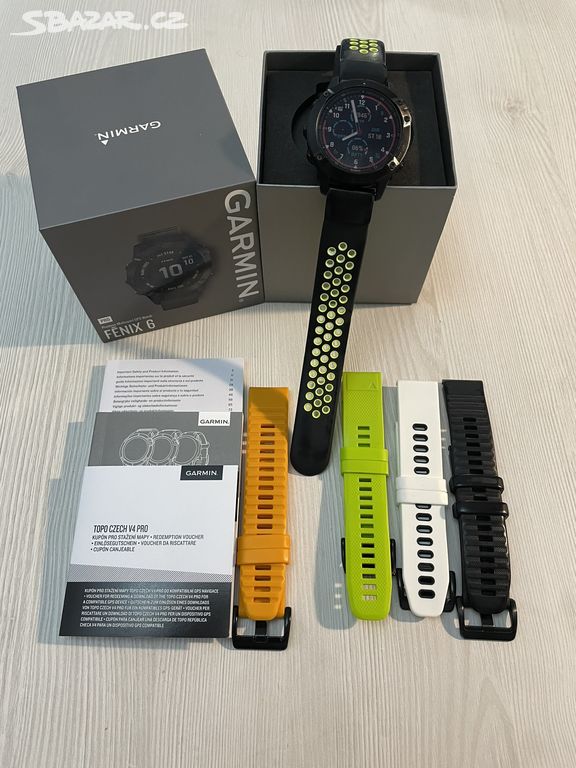 Garmin Fénix 6Pro + Topo Czech V4 Pro, 5x pásek