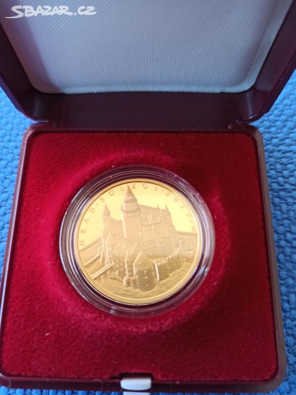 Zlatá mince ČNB hrad Bouzov PROOF