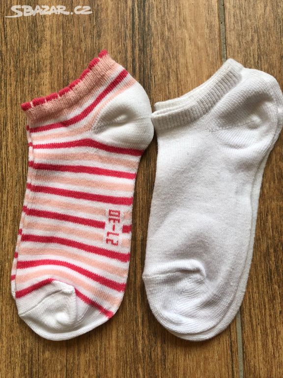 Sada 2 párů dívčích nízkých ponožek vel. 21 - 30